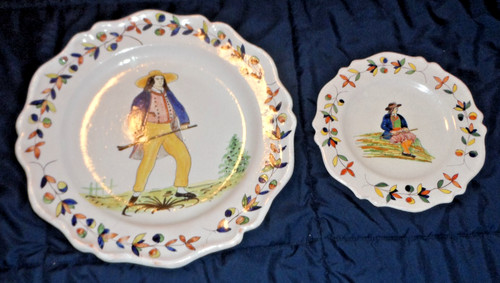 Antique french pottery - 2x,