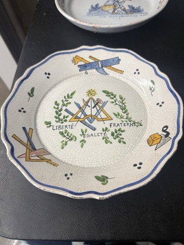 19th french faience plate - c.,