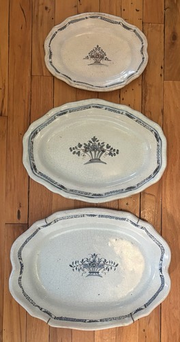 Set antique french rouen - of,